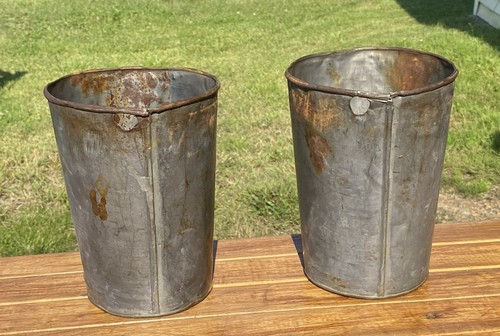 Nice old tin sap buckets - 2,