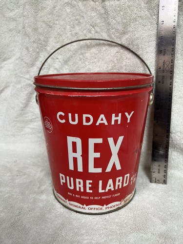 Cudahy pure lard bucket - lard, tin