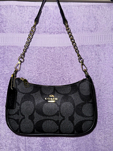 Coach black gray logo small - black,