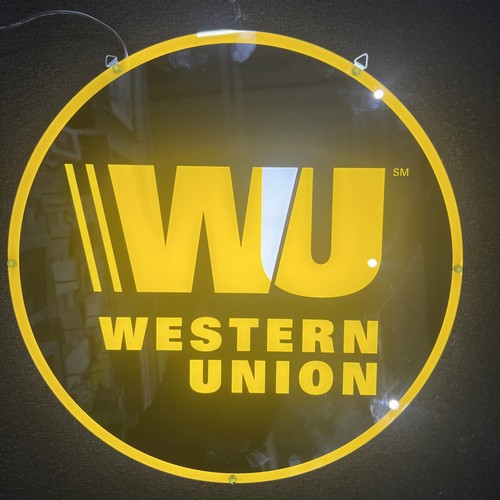 Western union sign lighted - western,