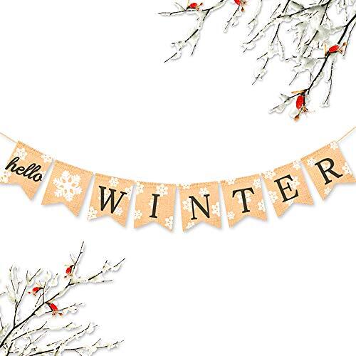 Burlap hello winter - burlap,