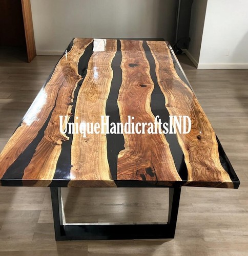 Black epoxy table dining - epoxy, table,