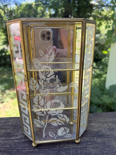Vintage etched glass flowers - glass,