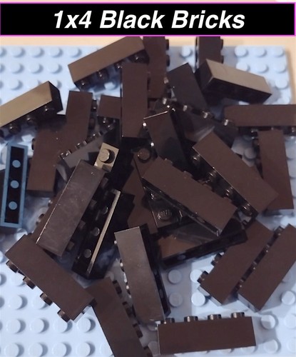 Lego brick 1x4 - black, bricks