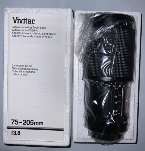Vivitar lens 205mm 8 - lens, f3.8