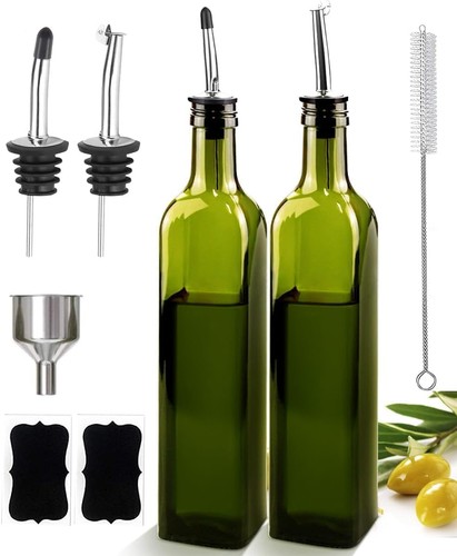 Glass olive oil dispenser and - olive,