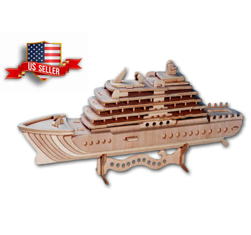 Wooden sailboat model kit - wooden, 3d