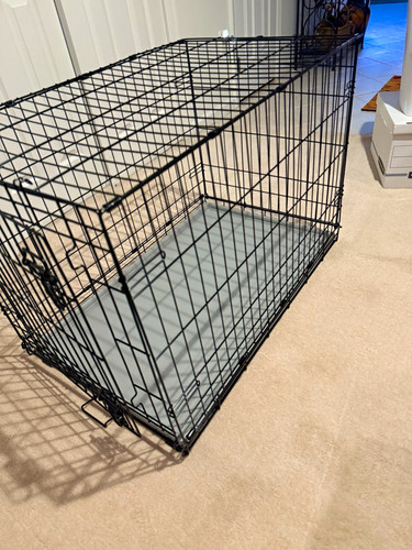 Black folding steel wire dog - steel,