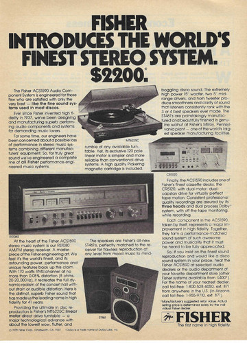 1978 fisher acs1590 stereo - fisher,