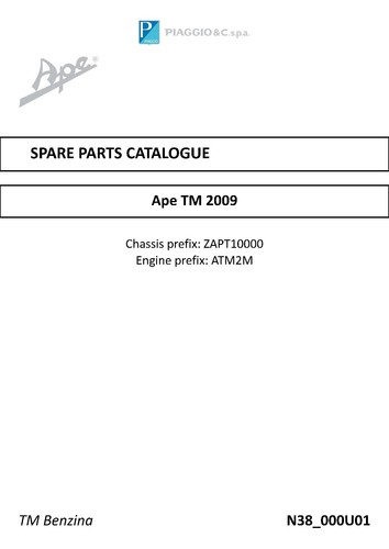 Piaggio parts manual - , 2009