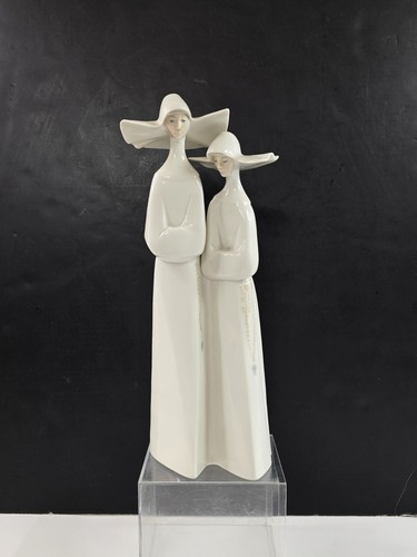 Lladro 4611 two nuns - nuns, white