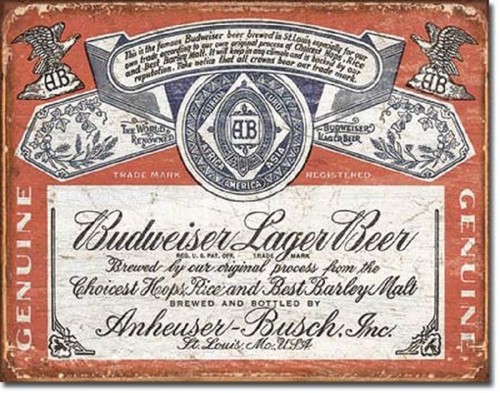 Budweiser lager beer historic - lager,
