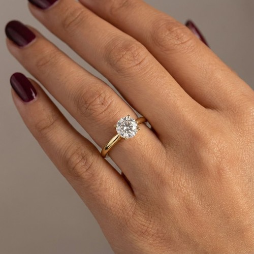 Solitaire engagement ring 14k - ring,