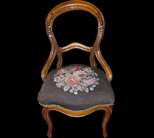 Antique wood parlor chair - wood,