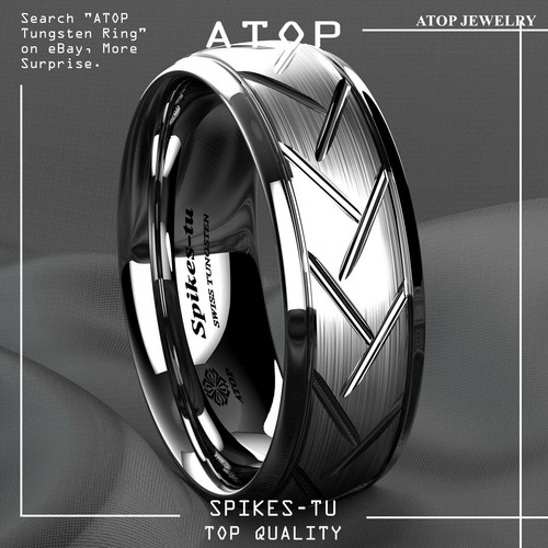 6mm silver brushed - 8/6mm, tungsten