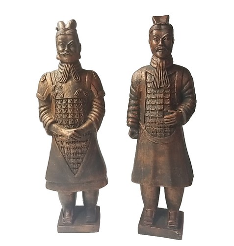 Pair resin terracotta army - pair, of