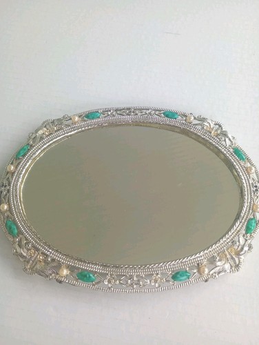 Vintage silver tone dresser - silver,