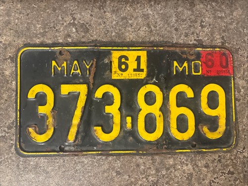 1960 1961 missouri license - 1960,