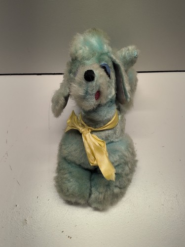Vintage blue poodle puppy dog - poodle,