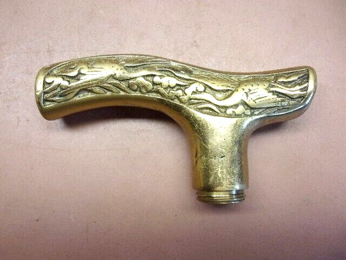 Vintage brass cane - brass, handle