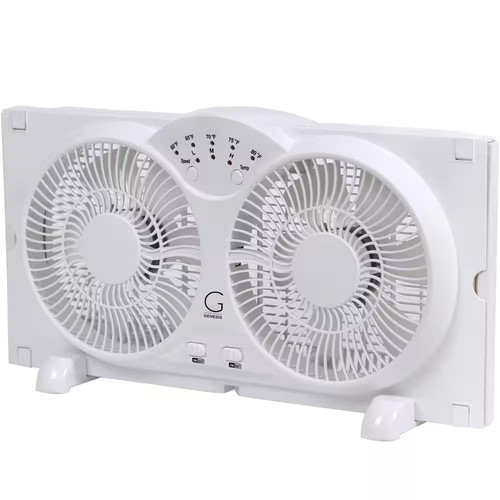 Twin window fan with - 9, in