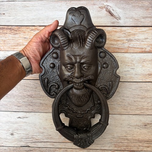 Cast iron devil face large - iron,