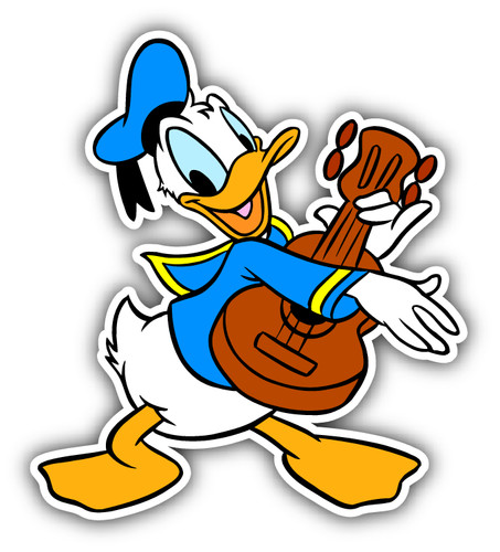 Donald duck guitar cartoon - donald, car