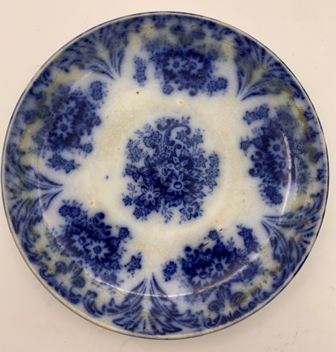 Antique flow blue saucer - saucer, plate