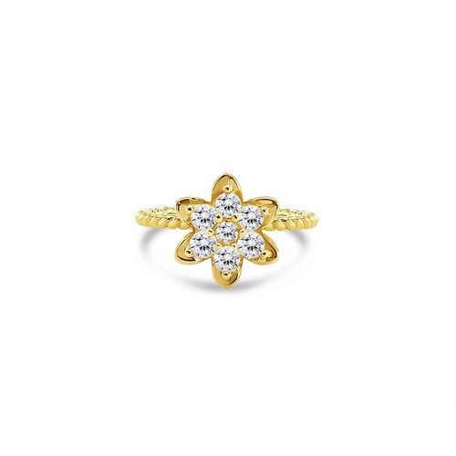 Tall diamond tulip ring - tall,
