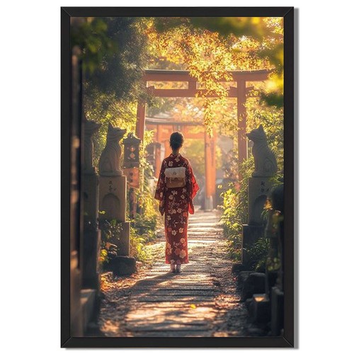 Japanese garden woman wall art - japanese,