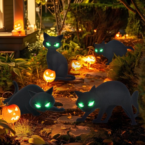 Lighted black cat - lighted,
