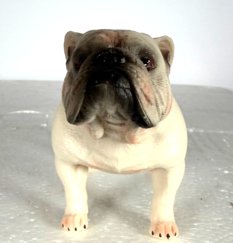 Male white bulldog figurine - male,