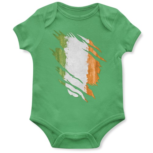 Ireland torn flag babygrow - ireland,