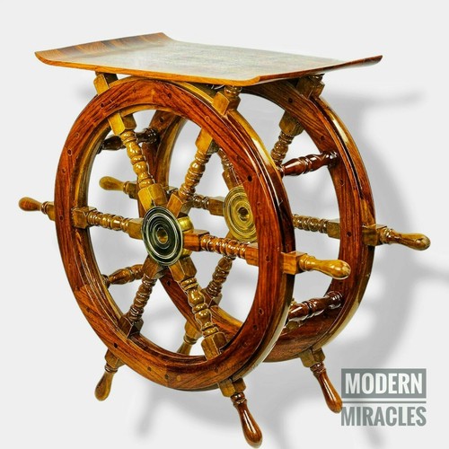 Chair wooden brass ship - chair,
