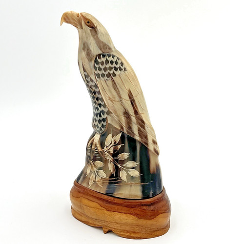 Carved eagle hawk bird - carved,