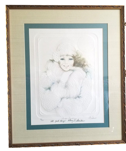 Vintage art women winter - art, "winter