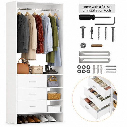 5ft closet system with - system,