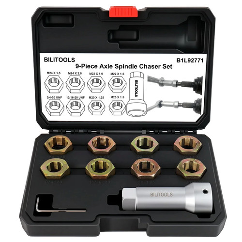 Axle spindle rethreading tool - axle,