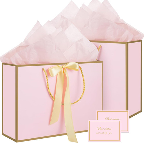 Pink gift bags with - pink,