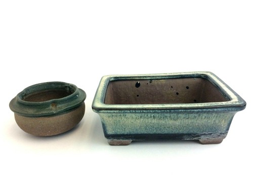 Green blue pottery glazed - green,