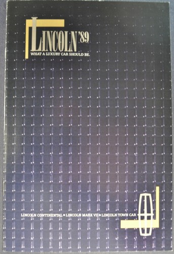 1989 lincoln catalog brochure - catalog,