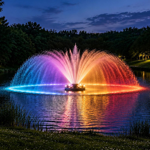 Pond fountain aerator with - pond,