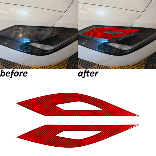 Red carbon fiber headlight - carbon,