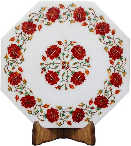 Octagon white marble coffee - 24"octagon,