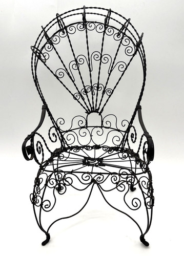 Vtg peacock doll chair garden - vtg,
