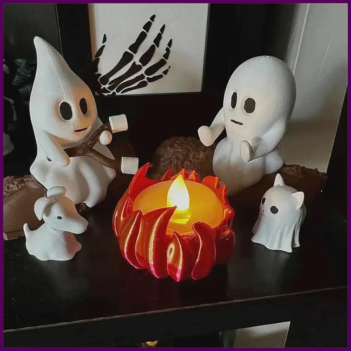 Set halloween ghost campfire - set,