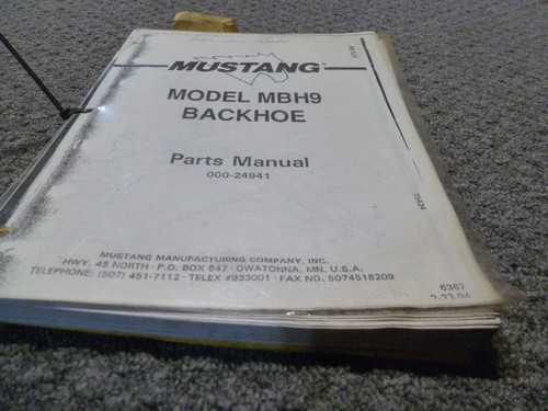 Mustang mbh9 backhoe parts - mbh9,