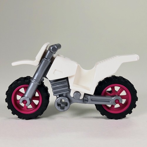 Lego white motorcycle dirt - lego,