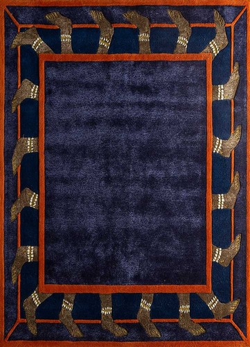 Hand tufted wool - , viscose
