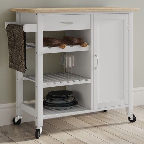 Kitchen island with towel - kitchen, rack